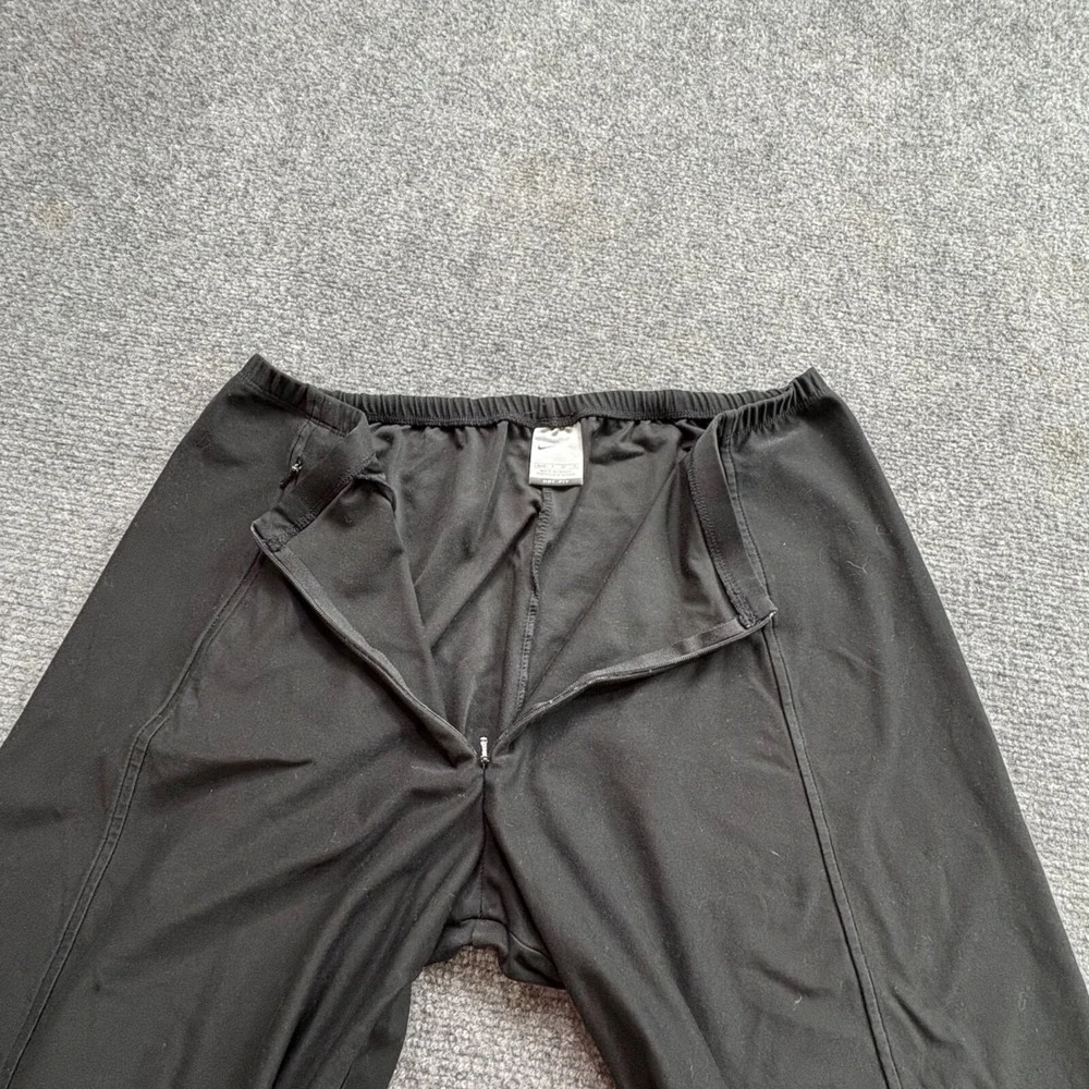 Vintage Nike Dri-FIT Athletic Pants Men L Black Y2K Athleisure Swoosh Sportswear